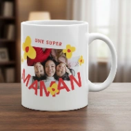 Mug Photo Personnalisé "Une Super Maman" | Cadeau Tendre & Coloré