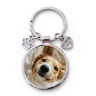 Porte-clés Personnalisé Chien Photo "Best Friend" Médaillon Argenté
