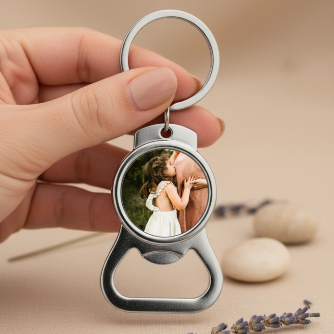 Porte-clés Décapsuleur Personnalisé avec Photo – Souvenir Unique 