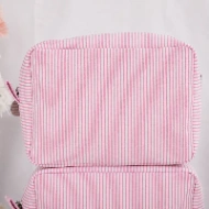 Trousse de toilette personnalisée rayée – Prénom brodé