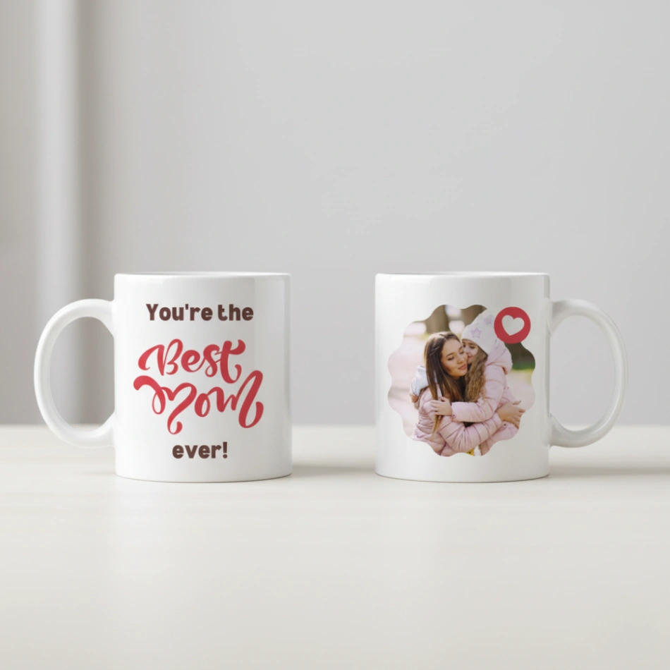 Mug Personnalisé "Best Mom Ever" avec Photo | Le Cadeau Tendre pour Maman