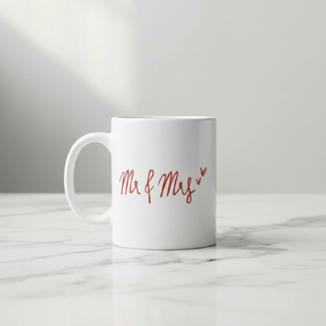 Mug Personnalisé Couple "Mr & Mrs" | Photo en Forme de Cœur