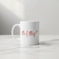 Mug Personnalisé Couple "Mr & Mrs" | Photo en Forme de Cœur
