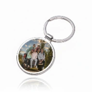 Porte-clés Photo Personnalisé en Métal — Cœur, Rond ou Rectangle
