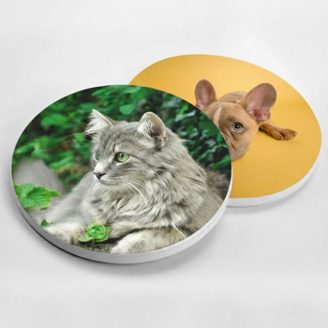 Dessous de Verre en Céramique Personnalisée avec Photo