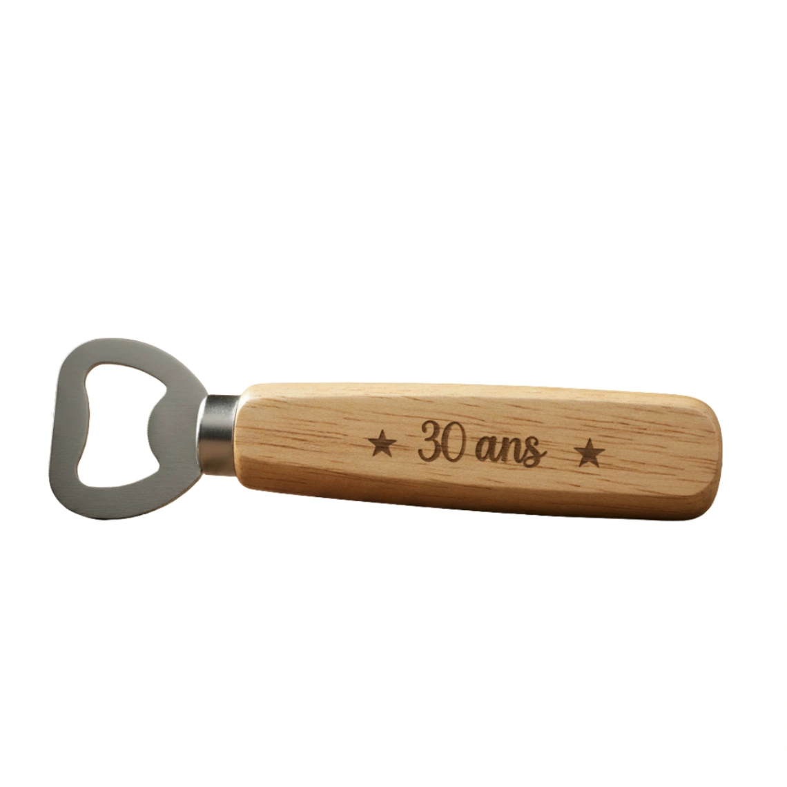Décapsuleur en Bois Personnalisé – Cadeau d'Anniversaire Unique & Gravé (Texte Modifiable)