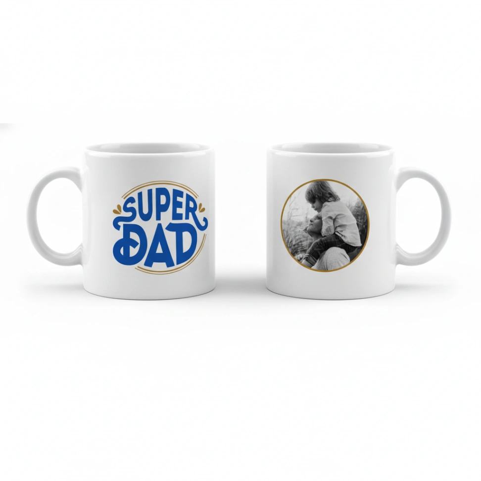 Mug Super Dad Personnalisé avec Photo | Un Souvenir Unique pour Papa