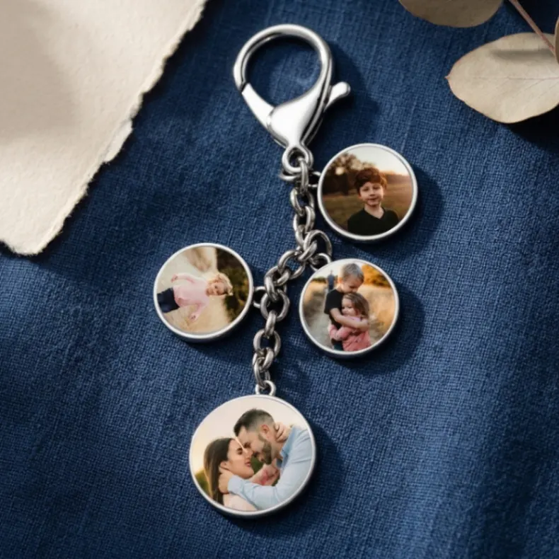 Porte-clés Personnalisé avec 4 Photos