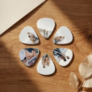 Médiator guitare personnalisé en aluminium avec photo — lot de 6