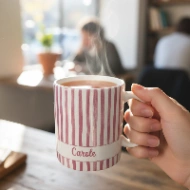 Mug Personnalisé avec Prénom - Motif Rayures Aquarelle