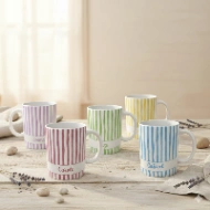 Mug Personnalisé avec Prénom - Motif Rayures Aquarelle
