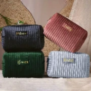 Trousse en Velours Personnalisée avec Prénom - Maquillage & Voyage