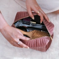 Trousse en Velours Personnalisée avec Prénom - Maquillage & Voyage