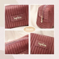 Trousse en Velours Personnalisée avec Prénom - Maquillage & Voyage