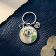 Porte-clés Personnalisé Chien Photo "Best Friend" Médaillon Argenté