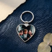 Porte-clés Photo Personnalisé en Métal — Cœur, Rond ou Rectangle