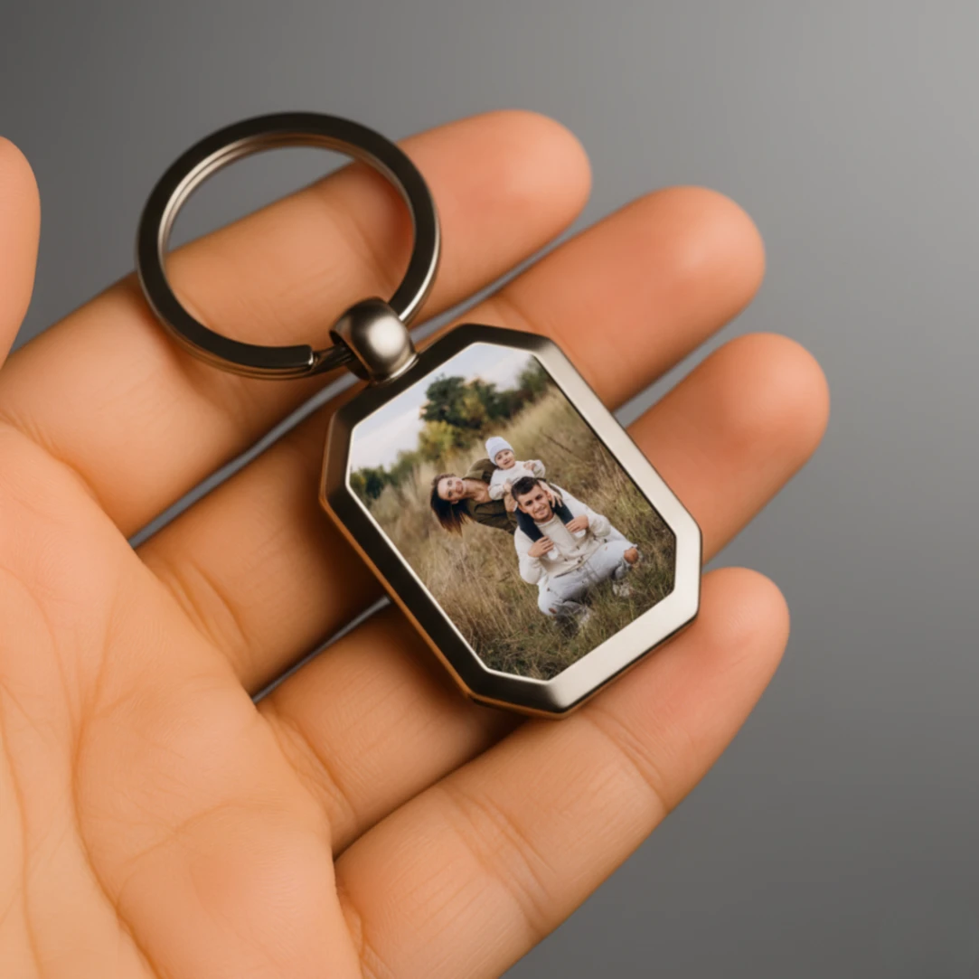Porte-clés Personnalisé avec Photo - Forme Octogonale  