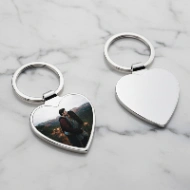 Porte-clés Photo Personnalisé en Métal — Cœur, Rond ou Rectangle
