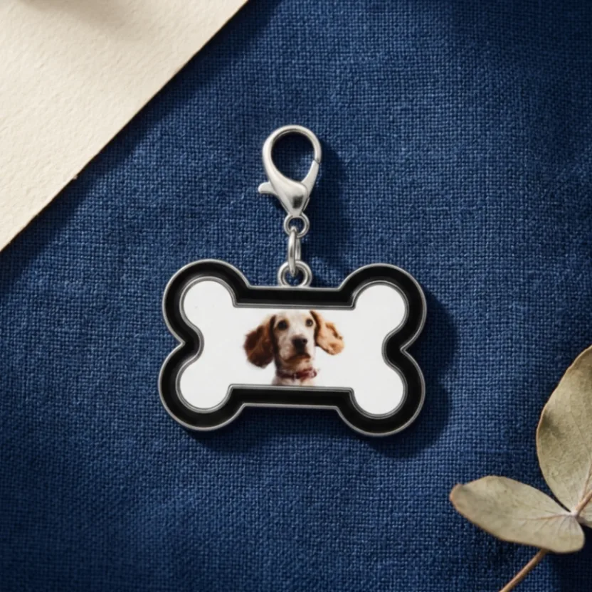 Charm Personnalisé Chien Photo Forme d'Os – Dog Mom